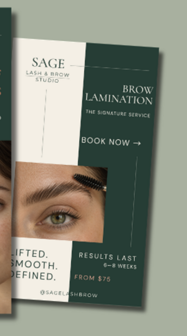 SAGE brow lamination Story template